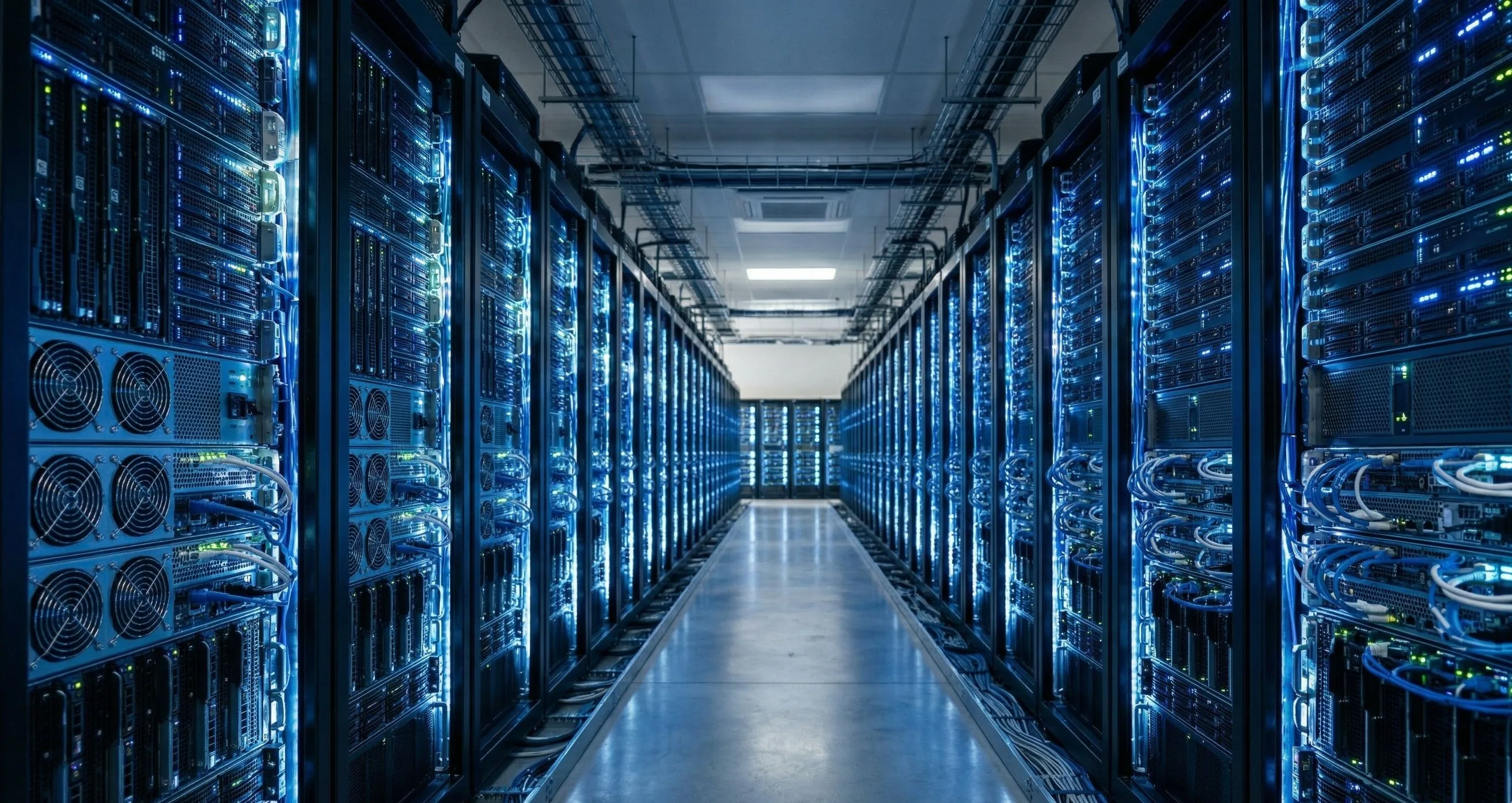 Modern servers in a cloud data center representing software scalability and elastic infrastructure