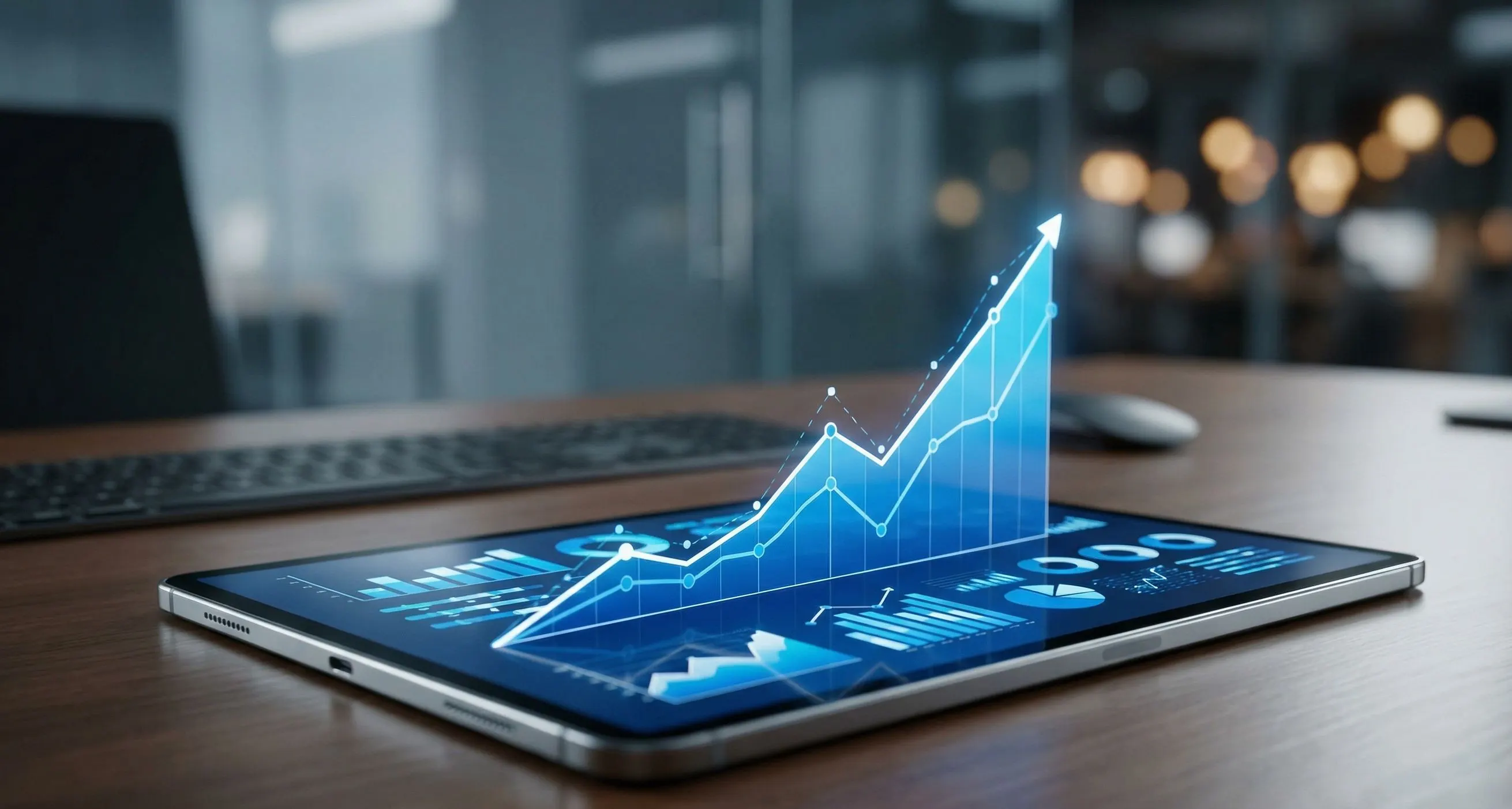 Tablet showing ascending product validation graph